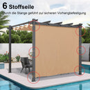 PURPLE LEAF Outdoor-Pergola mit einziehbarem Dach – Aluminium-Pavillon für Strand, Terrasse und Garten mit Vorhängen