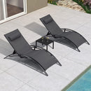 PURPLE LEAF Sonnenliegen 2er Set, Aluminium Gartenliegen mit Beistelltisch und Kissen, schnell trocknende Liege wetterfest, verstellbar in 5 Positionen, stapelbar.