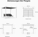 PURPLE LEAF Outdoor Retractable Pergola mit Doppelsonnenschutz-Überdachung Weiß Heavy-Duty Aluminium-Pergola Patio Moderne Pergola für Garten Deck Hinterhof