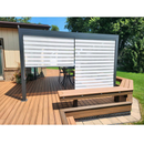 PURPLE LEAF Lamellen Pergola Outdoor Aluminium Pergola Terrassenüberdachung Freistehend Pergola mit Rollos mit Lamellendach Einstellbar Hardtop Pavillon Geeignet für Garten Anthrazit