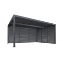PURPLE LEAF Lamellen Pergola Luxus Pavillon Outdoor Aluminium Pergola mit Slat Wall Panel Stable Gazebo Waterproof für Terrasse Deck Garten