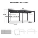 PURPLE LEAF Lamellen Pergola Outdoor Aluminium Pergola mit Verstellbarem Lamellendach für Terrasse und Garten Grau