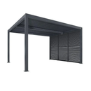 PURPLE LEAF Lamellen Pergola Luxus Pavillon Outdoor Aluminium Pergola mit Slat Wall Panel Stable Gazebo Waterproof für Terrasse Deck Garten