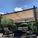 PURPLE LEAF Pergola Metall Garten Pavillon Aluminium Gazebo Wasserdicht Stabil Winterfest Gartenpavillon Mit Sonnenschutz Überdachung -milchweiße Lichterkette