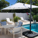 PURPLE LEAF Sonnenschirm Groß Ampelschirm mit Kurbel 360-Grad Drehbar mit Schirmständer