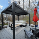 PURPLE LEAF Lamellen Pergola Outdoor Aluminium Pergola Terrassenüberdachung Freistehend Pergola mit Lamellendach Einstellbar Hardtop Pavillon Geeignet für Garten Anthrazit