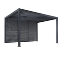 PURPLE LEAF Lamellen Pergola Luxus Pavillon Outdoor Aluminium Pergola mit Slat Wall Panel Stable Gazebo Waterproof für Terrasse Deck Garten