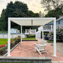 PURPLE LEAF Lamellen-Pergola Moderne weiße Pergola mit verstellbarem Dach für Terrasse Hinterhof Garten