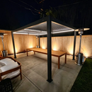 PURPLE LEAF Lamellen Pergola Lamellendach mit LED-Lichtleiste für Garten Terrasse, Anthrazit
