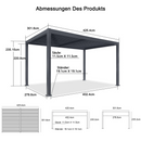 PURPLE LEAF Lamellen Pergola Outdoor Aluminium Pergola mit Verstellbarem Lamellendach für Terrasse und Garten Grau