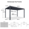 PURPLE LEAF Lamellen Pergola Outdoor Aluminium Pergola mit Verstellbarem Lamellendach für Terrasse und Garten Grau