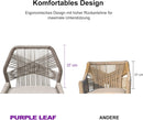 PURPLE LEAF Außen-Barhocker, Rattan-Barhocker mit Rückenlehne, Aluminiumrahmen, Garten- und Terrassenstühle