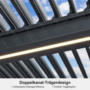 PURPLE LEAF Lamellen Pergola Outdoor Aluminium Pergola Terrassenüberdachung mit integrierten LED Freistehend Pergola mit Lamellendach Einstellbar Hardtop Pavillon Geeignet für Garten Anthrazit