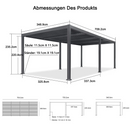 PURPLE LEAF Lamellen Pergola Outdoor Aluminium Pergola mit Verstellbarem Lamellendach für Terrasse und Garten Grau