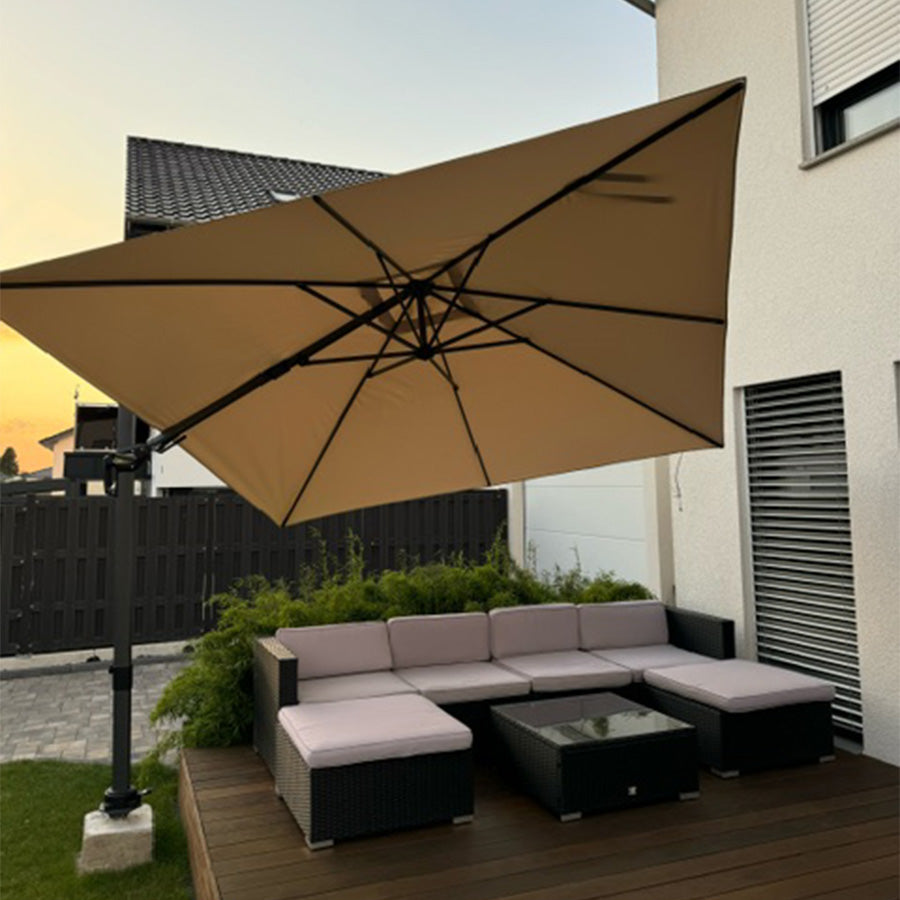 ​​PIRPLE LEAF Beiger Sonnenschirm für Hotel & Terrasse​​