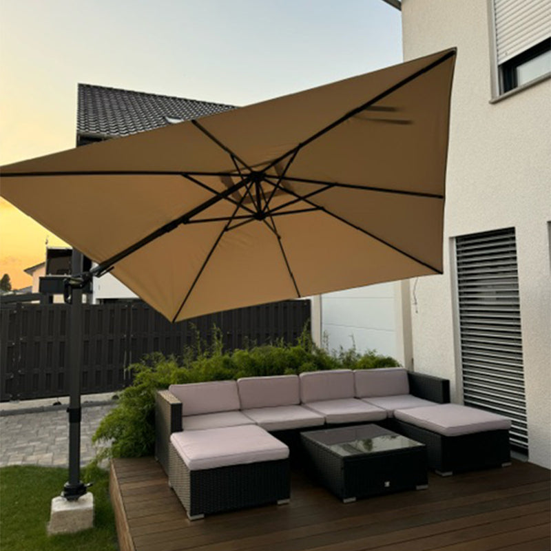 PURPLE LEAF Wirtschaftlicher Terrassen-Sonnenschirm mit drehbarem Rechteck und quadratischem Outdoor-Sonnenschirm