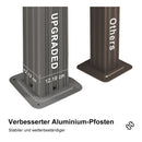 PURPLE LEAF Patio-Pavillon für den Garten Hardtop aus verzinktem Stahl mit verbesserten Vorhängen Arktis Grau