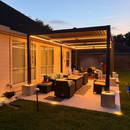 PURPLE LEAF Lamellen Pergola Lamellendach mit LED-Lichtleiste für Garten Terrasse, Anthrazit