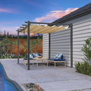 PURPLE LEAF Pergola Metall Garten Pavillon Aluminium Gazebo Wasserdicht Stabil Winterfest Gartenpavillon Mit Sonnenschutz Überdachung -milchweiße Lichterkette