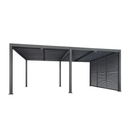 PURPLE LEAF Lamellen Pergola Luxus Pavillon Outdoor Aluminium Pergola mit Slat Wall Panel Stable Gazebo Waterproof für Terrasse Deck Garten