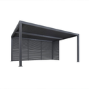 PURPLE LEAF Lamellen Pergola Luxus Pavillon Outdoor Aluminium Pergola mit Slat Wall Panel Stable Gazebo Waterproof für Terrasse Deck Garten
