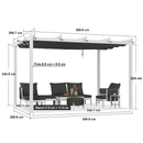 PURPLE LEAF Outdoor Retractable Pergola mit Doppelsonnenschutz-Überdachung Weiß Heavy-Duty Aluminium-Pergola Patio Moderne Pergola für Garten Deck Hinterhof-transparent