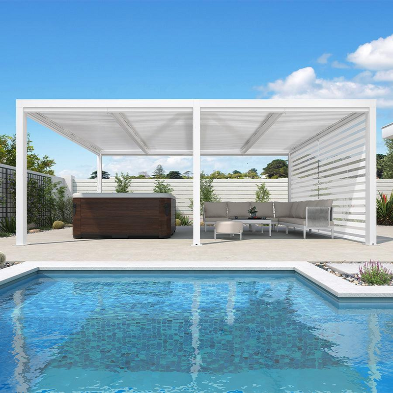 PURPLE LEAF Rollos für Lamellen Pergola Wärmedämmung UV-Schutz Sonnenschutz Waterproof-Gewebe  Sichtschutz pflegeleicht für Terrasse Seitenrollo