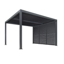 PURPLE LEAF Lamellen Pergola Luxus Pavillon Outdoor Aluminium Pergola mit Slat Wall Panel Stable Gazebo Waterproof für Terrasse Deck Garten