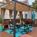 PURPLE LEAF Pergola Metall Garten Pavillon Aluminium Gazebo Wasserdicht Stabil Winterfest Gartenpavillon Mit Sonnenschutz Überdachung -milchweiße Lichterkette