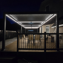 PURPLE LEAF Lamellen Pergola Lamellendach mit LED-Lichtleiste für Garten Terrasse, Anthrazit