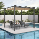PURPLE LEAF Pergola Metall Garten Pavillon Aluminium Gazebo Wasserdicht Stabil Winterfest Gartenpavillon Mit Sonnenschutz Überdachung