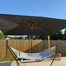 PURPLE LEAF Holzmaserung Ausleger-Sonnenschirm Aluminium Outdoor-Sonnenschirme