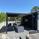 PURPLE LEAF Lamellen Pergola Outdoor Aluminium Pergola Freistehend Pergola mit Lamellendach Einstellbar Hardtop Pavillon,mit Geeignet für Garten Terrasse Hinterhof,Grau