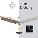 PURPLE LEAF Sonnenschirm Groß Ampelschirm mit Kurbel 360-Grad Drehbar mit Schirmständer