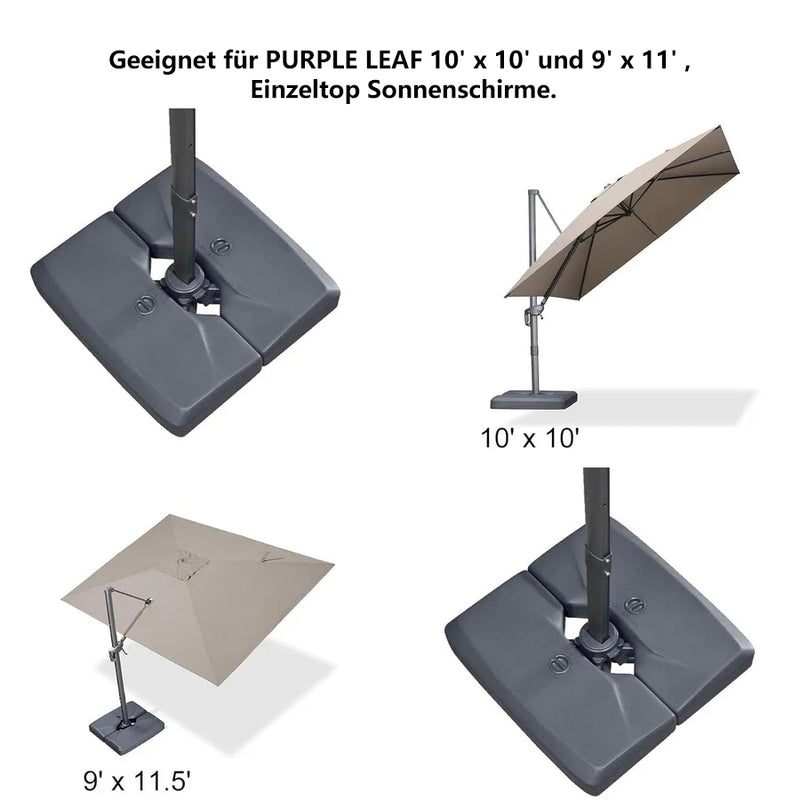 PURPLE LEAF Grauer Cantilever Schirmständer für die Terrasse ZY05ALFGYBS-100