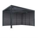 PURPLE LEAF Lamellen Pergola Luxus Pavillon Outdoor Aluminium Pergola mit Slat Wall Panel Stable Gazebo Waterproof für Terrasse Deck Garten