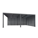 PURPLE LEAF Lamellen Pergola Luxus Pavillon Outdoor Aluminium Pergola mit Slat Wall Panel Stable Gazebo Waterproof für Terrasse Deck Garten