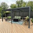 PURPLE LEAF Lamellen Pergola Outdoor Aluminium Pergola mit Verstellbarem Lamellendach für Terrasse und Garten Anthrazit