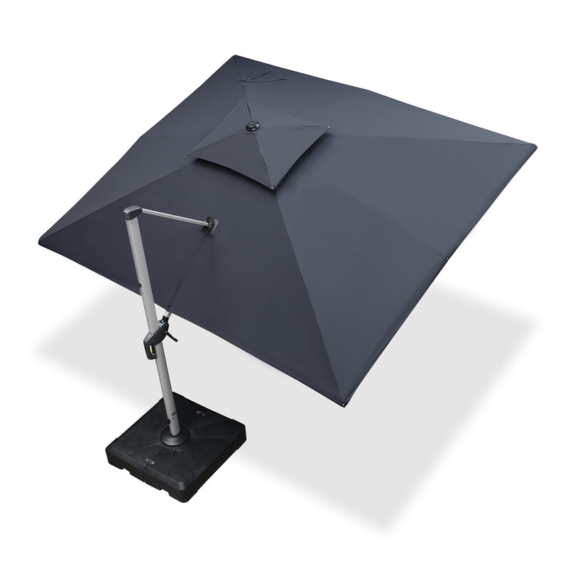 PURPLE LEAF Sonnenschirm Rechteckig Groß Stabil Marktschirm Groß 360°Rotation, Gartenschirm mit Kurbel