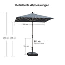 PURPLE LEAF Sonnenschirm Alu Gartenschirm mit Schirmständer, 30° Neigung, Terrassenschirm Tischschirm, Wasserdichter Mittelstockschirm für Garten & Markt