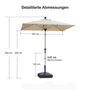 PURPLE LEAF Sonnenschirm Alu Gartenschirm mit Schirmständer, 30° Neigung, Terrassenschirm Tischschirm, Wasserdichter Mittelstockschirm für Garten & Markt