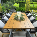 PURPLE LEAF 9-teiliges Gartenmöbel-Set aus Aluminium, Terrassenmöbel, 8 Gartenstühle mit Tisch, rostfest, Balkonmöbel, Ess-Set für den Garten, Natur