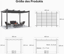 PURPLE LEAF Pergola Metall Garten Pavillon Pergola Wasserdicht Stabil Winterfest, Gartenpavillon Mit Sonnenschutz Überdachung