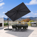PURPLE LEAF Wirtschaftlicher Terrassen-Sonnenschirm mit drehbarem Rechteck und quadratischem Outdoor-Sonnenschirm