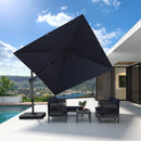 PURPLE LEAF Wirtschaftlicher Terrassen-Sonnenschirm mit drehbarem Rechteck und quadratischem Outdoor-Sonnenschirm