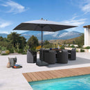 PURPLE LEAF Aluminium Marktschirm für Terrasse, Garten & Gewerbe – Stabiler Outdoor-Sonnenschirm