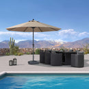 PURPLE LEAF Aluminium Marktschirm für Terrasse, Garten & Gewerbe – Stabiler Outdoor-Sonnenschirm