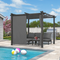PURPLE LEAF Aluminium Pergola Einziehbare Markise mit Sonnenschutzdach und Seitenvorhängen für Terrasse Garten Grillpavillon