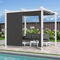 PURPLE LEAF Ausziehbare Outdoor Pergola mit Doppel-Sonnensege & Seitenschutzvorhängen  Weiße Aluminium-Pergola  Moderne Terrassen-Markise für Garten Hof&Terrasse kaki