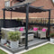 PURPLE LEAF Einziehbare Aluminium Pergola für den Außenbereich mit Sonnenschutzdach, Terrasse, Unterstand für Hinterhof, Metallgrill-Pavillon-PRG